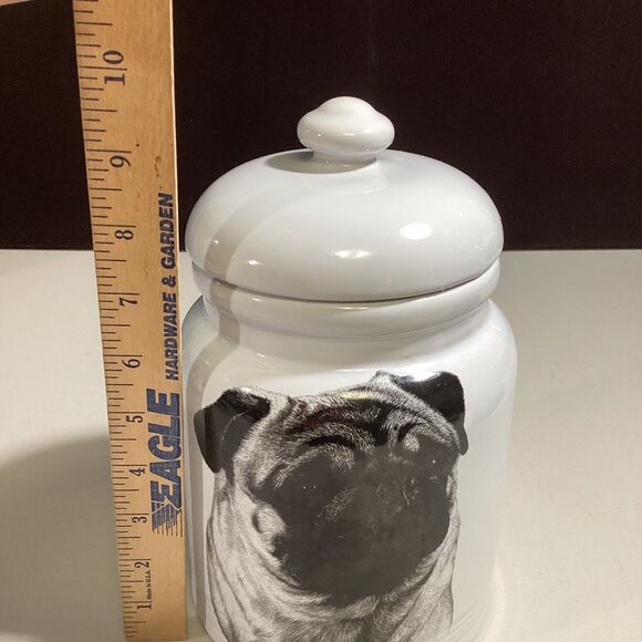 Pug Dog Treat Cookie Jar Canister Rosalinde Porcelain  Made In The USA - Picture 7 of 7